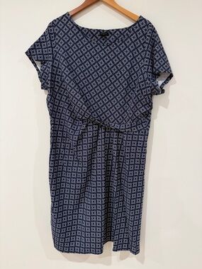 Talbot’s Navy Blue Geometric Print Women's Dress